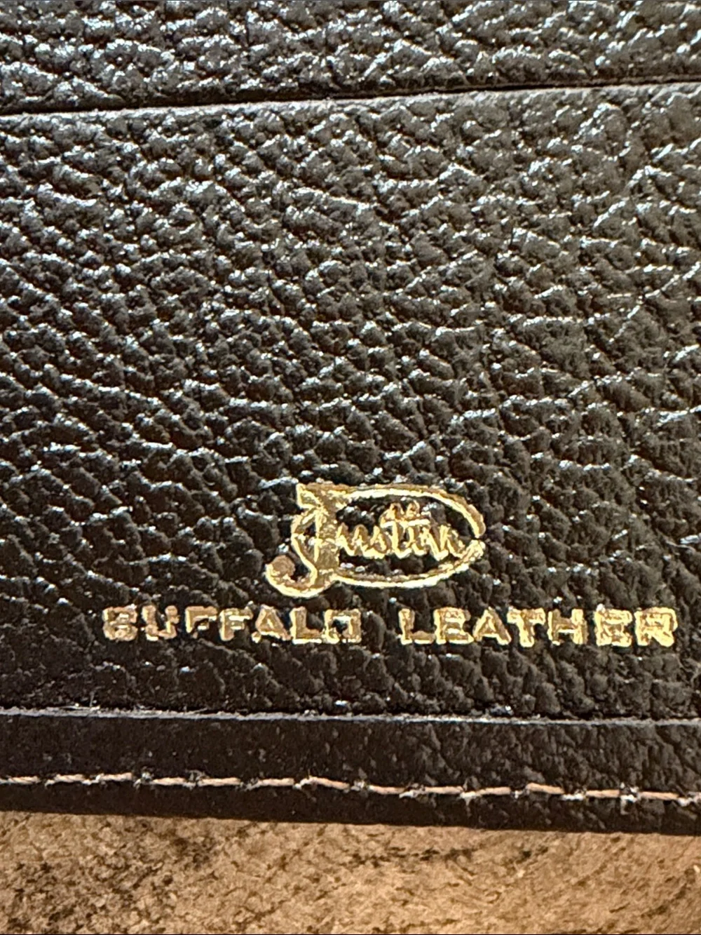 NEW Justin Men's Sleek Bi-Fold Buffalo Leather Wallet Dark Brown